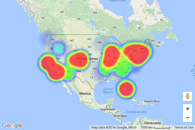 After I joined the coordinates with the number of occurrences the area code had in the Sn...